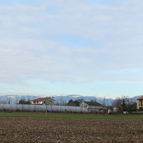 Panoramica del centro di Barcon ripreso dai campi a sud