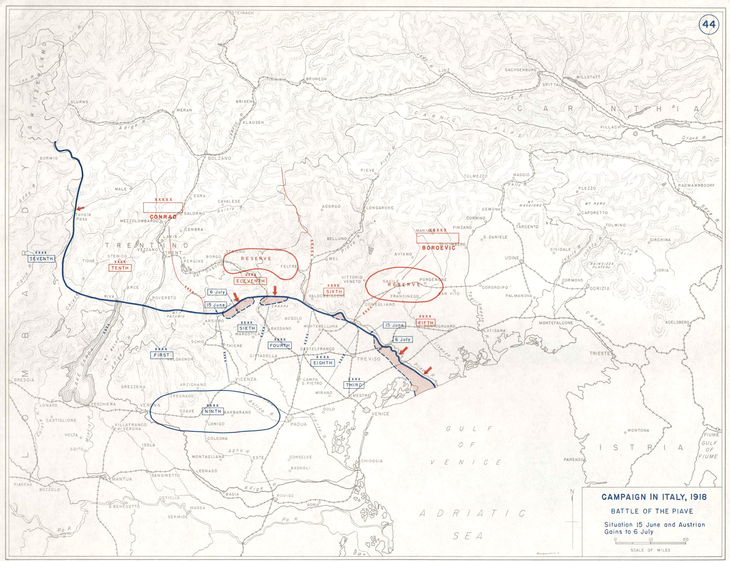 Campagna in Italia, 1918. La battaglia del Piave. Campagna in Italia, 1918. La battaglia del Piave.