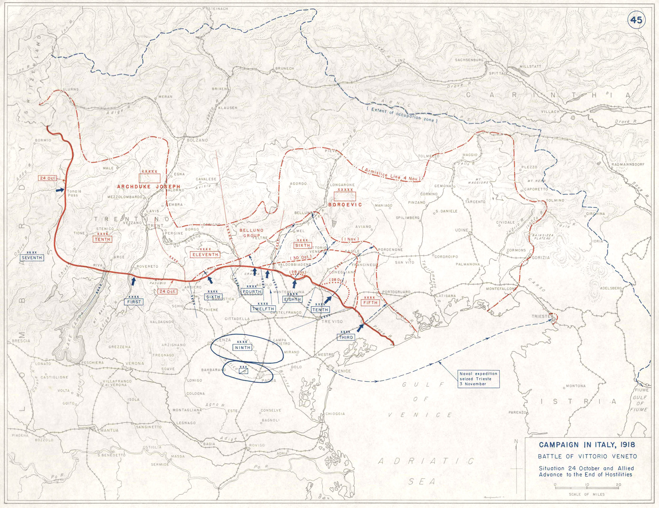 Campagna in Italia, 1918. La battaglia di Vittorio Veneto. Campagna in Italia, 1918. La battaglia di Vittorio Veneto.