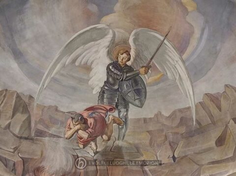 Chiesa parrocchiale - Affresco dell'abside raffigurante San Michele Arcangelo, Gino Borsato 1927